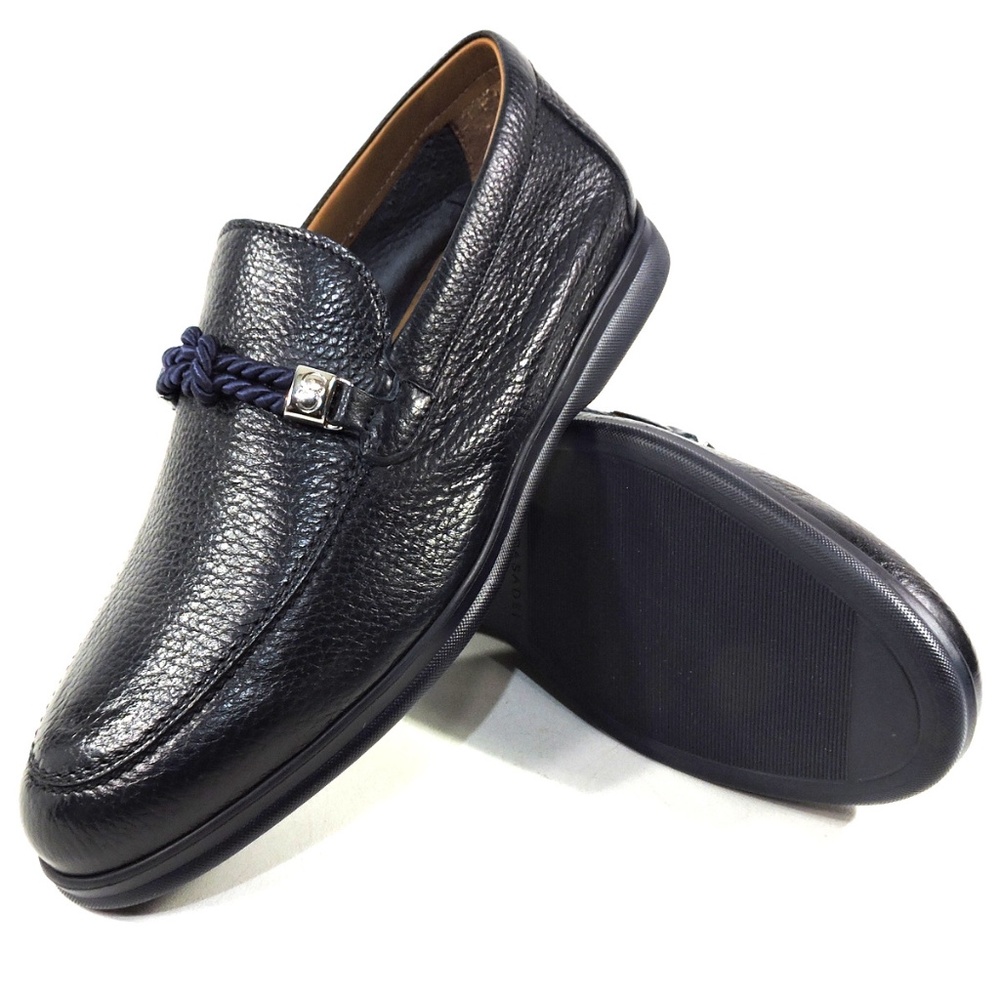 CASADEI 🇮🇹 MEN'S BLACK SOFT LEATHER COMFORT LOAFERS - Picture 7 of 8
